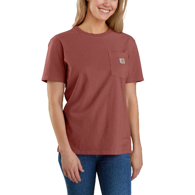 Fashion Forward Women's Loose Fit Heavyweight Short-Sleeve Pocket T-Shirt