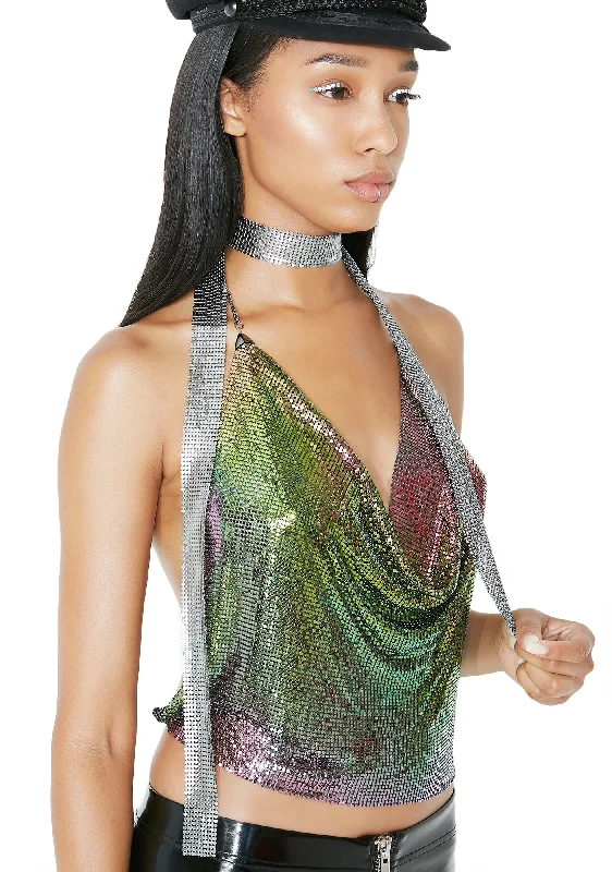 Clearance Event Whole Shebang Chainmail Crop Top