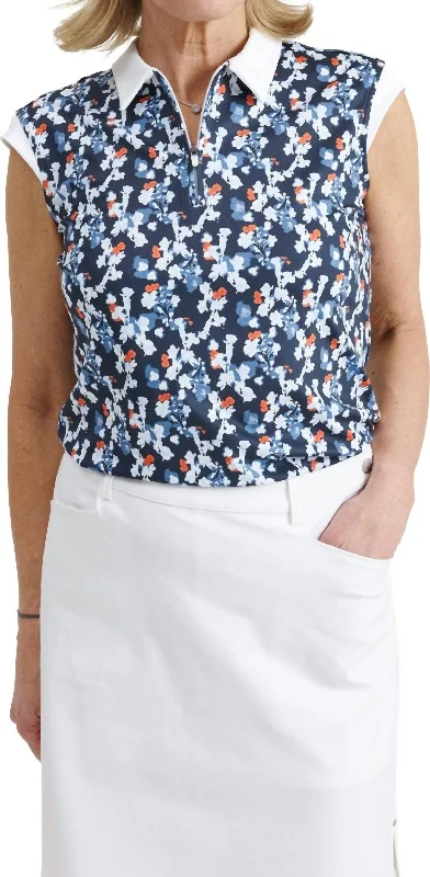 Stupidly Low Prices Women Lily Sleeveless Polo In Navy Flower