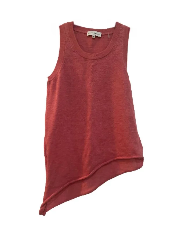 Exclusive Deals Online Linen Slub Blend Side Tie Tank In Hibiscus Heather