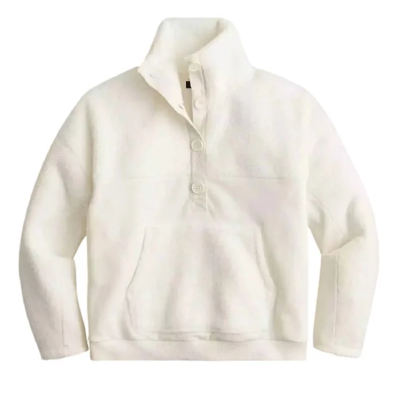 Special Savings Event Happening Now Women's Teddy Sherpa Button-Front Sweatshirt In Ivory