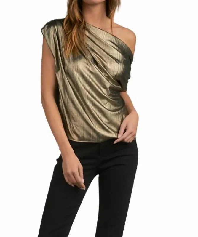 Exclusive Deals For This Week Only Off Shoulder Top In Gold