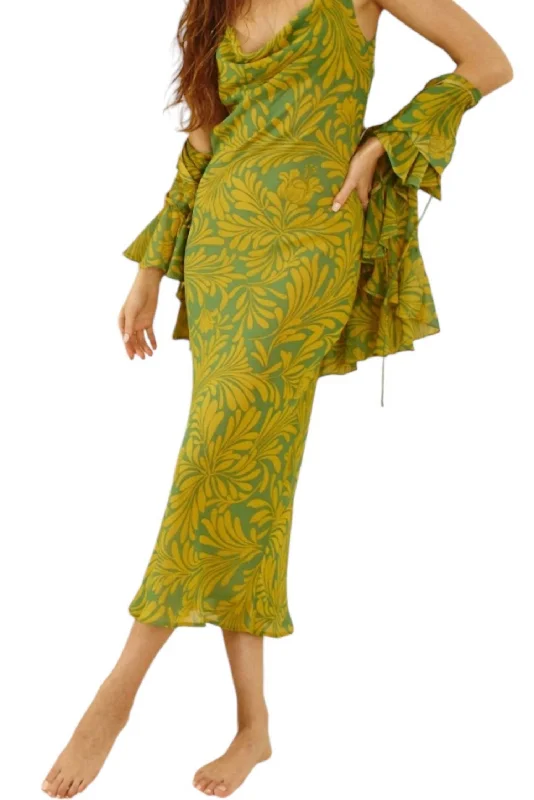 Stupidly Low Prices Tessa Ruffled Tie Front Blouse In Lime/green