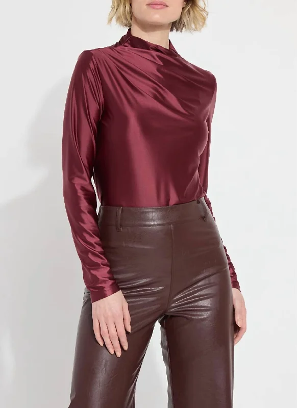 Sale Of The Week – Weekend Specials Women's Shalom Satin Funnel Neck Jersey In Maroon