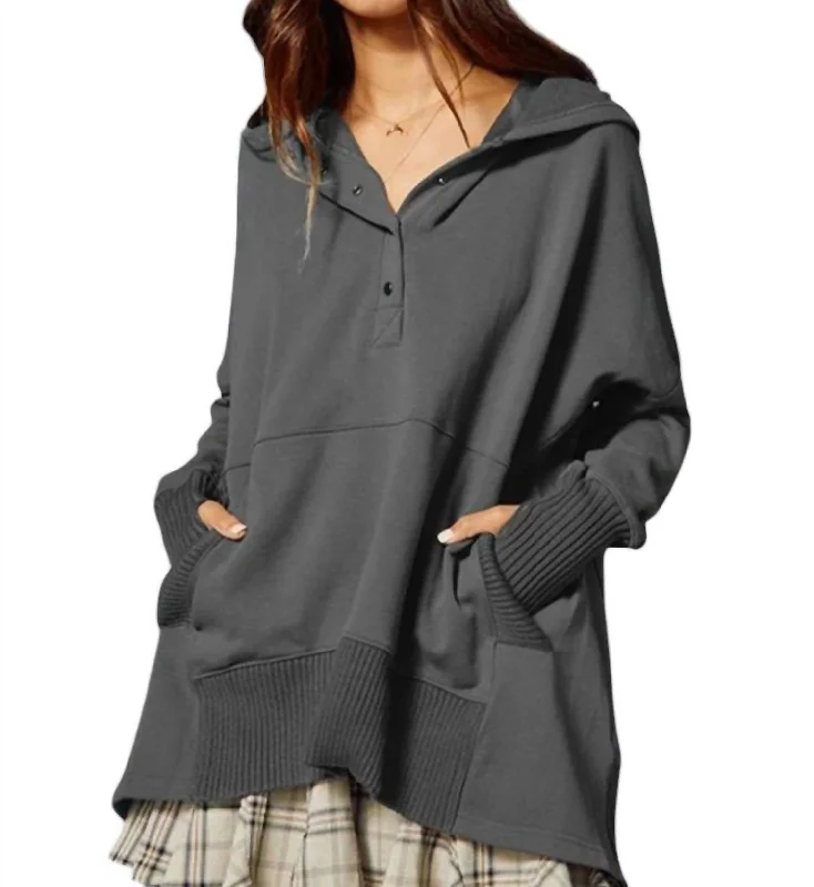Limited Stock, Grab Yours Today Washed French Terry Oversized Hoodie In Olive
