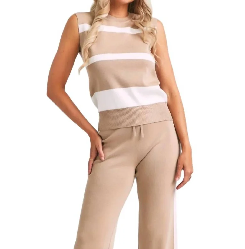 On-Trend Fashion Offers Bliss Knit Top In Beige