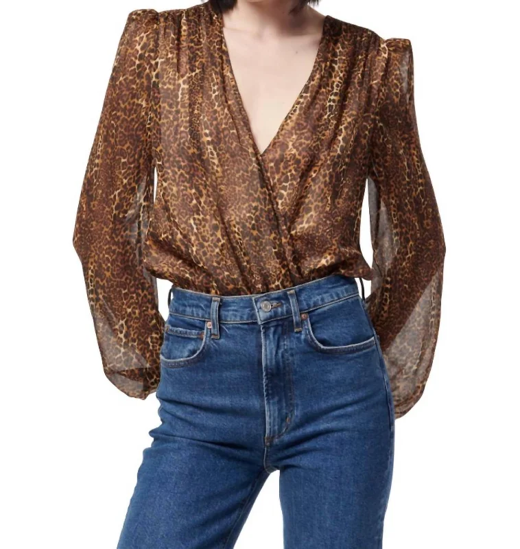 Style Without Limits Isa Bodysuit In Animal Print