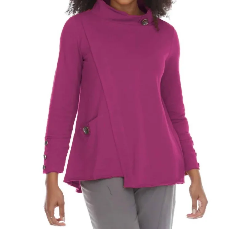 Hurry Before It's Gone Coffee Date Tunic Top In Purple Wine
