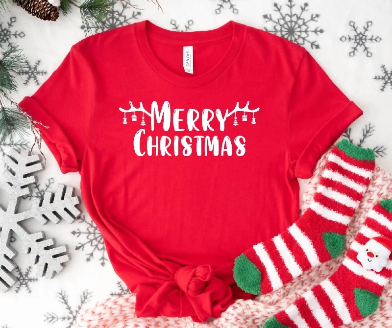 Bold Style Discounts Unisex Merry Christmas Graphic Tee In Red