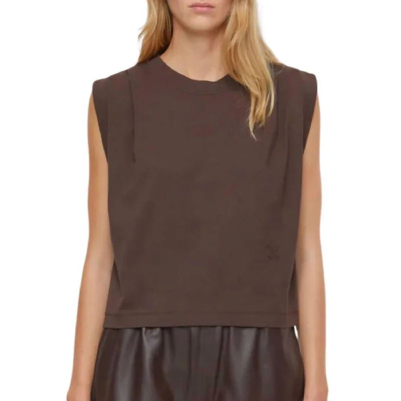 Shop Now And Enjoy Exclusive Savings Pleated Sleeveless Top In Chilly Chocolate