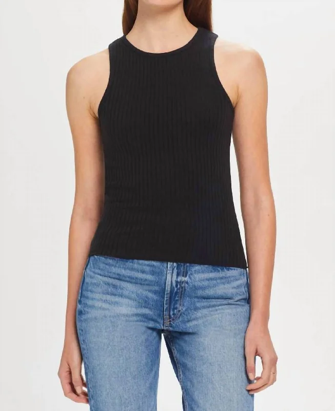 Discounted Prices, Elevated Looks Poor Boy Tank Top In Black