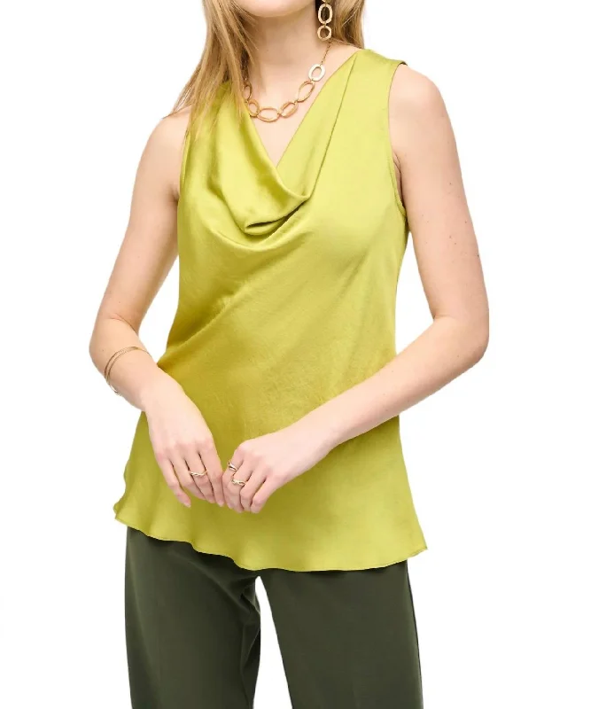 Limited-Time Offers On Top Styles Cowl Neck Tank Top In Wasabi
