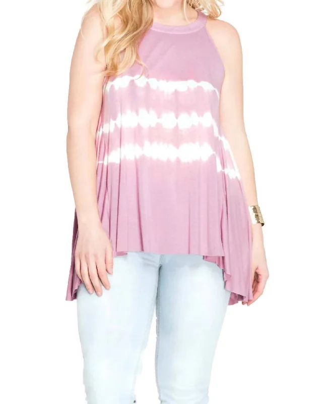 Bold Fashion Sales Sleeveless Tie Dye Tank In Rose