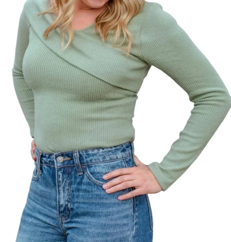 Trendy Looks, Wallet-Friendly Prices Long Sleeve Bodysuit In Pistachio