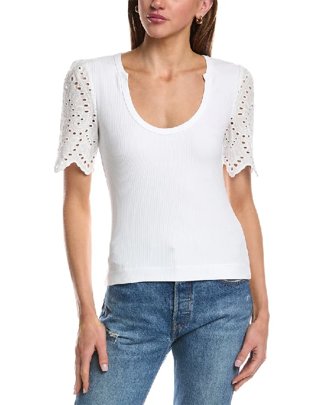 Chic And Trendy CHRLDR Alfee Eyelet Sleeve T-Shirt