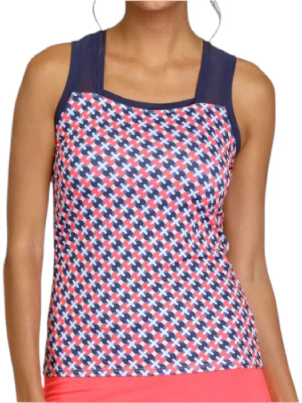 Top Brand Discounts Rumary Racerback Tank Top In Pink/navy