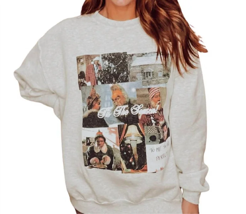 Explore What's New Christmas Movies Sweatshirt In Ash Grey