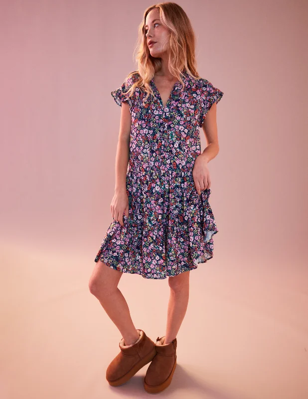 Elevate Your Wardrobe Sundry Mini Field Dress in Deep Navy