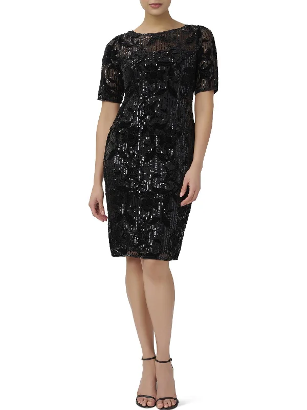 Exclusive Discount Womens Velvet Knee-Length Sheath Dress