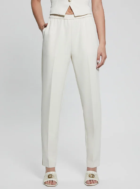 Best Sellers Eco White Roberta Structured Jogger Pant