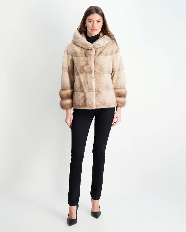 Insane Discount Onslaught Mink Parka with Stone Marten Cuffs